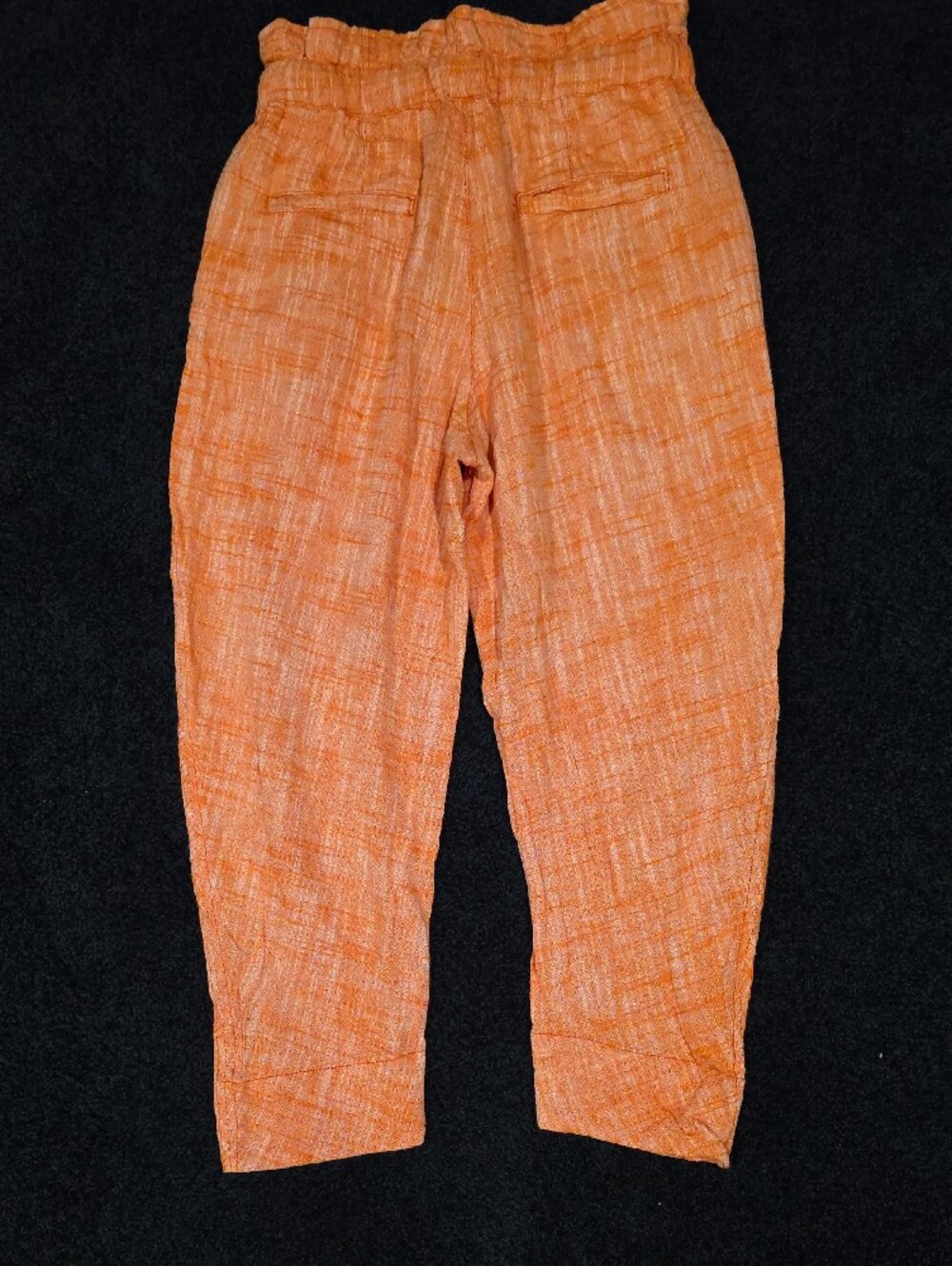 Free People Orange Drawstring Linen-Blend Pants - Picture 5 of 5